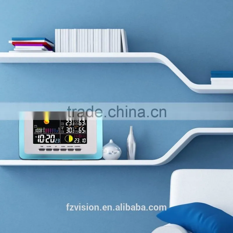 Super wireless rf rcc weather station with 2 sensors/ Weather Station with Digital Clock In/Outdoor Temperature Humidity