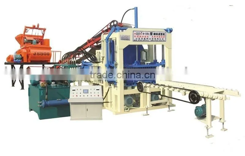 QT4-15C professional concrete colour face paving blocks making machinery