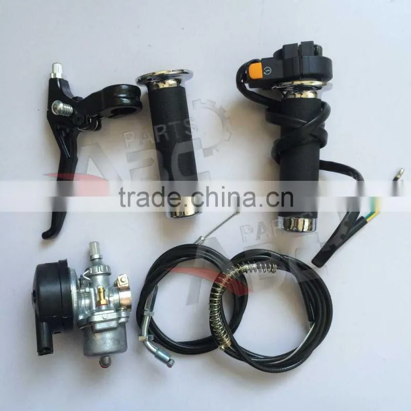 Black Silver 80cc Engine Motor Kit 2 Stroke Gasoline Engine Kit Set Single Cylinder for Motorized Bicycle Bike Motorcycle
