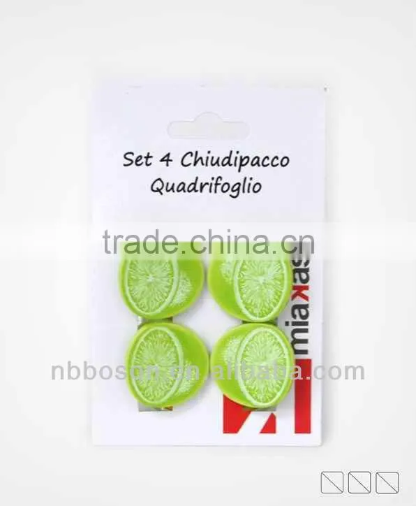 4pc lemon plastic bag clip