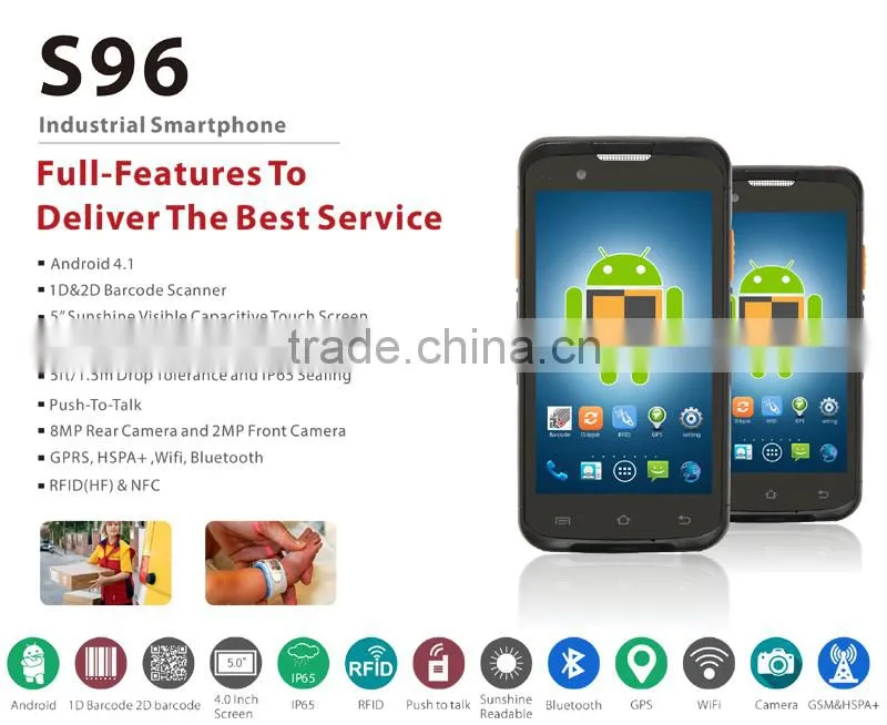 4G touch screen handheld pda barcode scanner