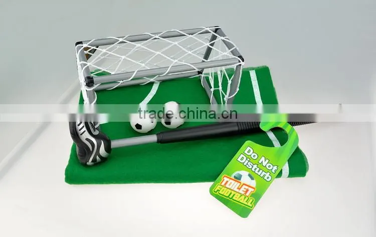 High quality kids sport outdoor sport toys, Toilet Bathroom Mini Football Mat Set Game Potty Putter Novelty Sitting WC Pan Footb