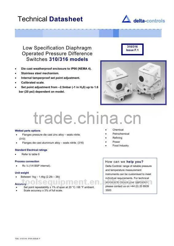 Pressure switch Delta-control 310 series