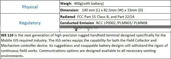 GNSS Receiver Handheld GIS Data Collector IGS 110