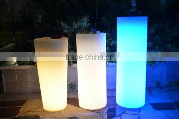 LED cylindrical decoration vase/outdoor decorative planter/ muti-color changing led flower vase