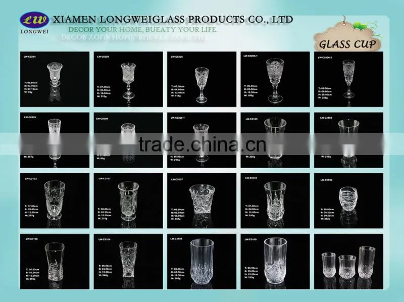 Hot sale drinking glass cup/carved glass cup with good quality