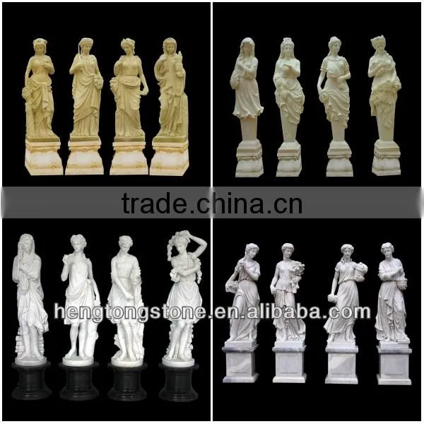 Colorful Marble Garden Four Season Woman Statues