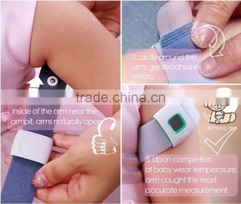 New Bluetooth smart thermometer with high temporature alarm, wearable electric thermometer for baby
