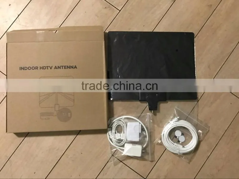 Latest Digital Indoor Tv Antenna Flat Digital HD TV Atenna UIitra-thin 50 Miles Range HD High Gain Flat Antenna Amplified