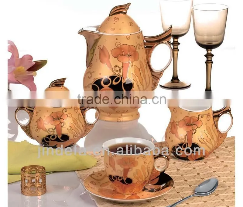 hot sale full decal special ceramic tea set