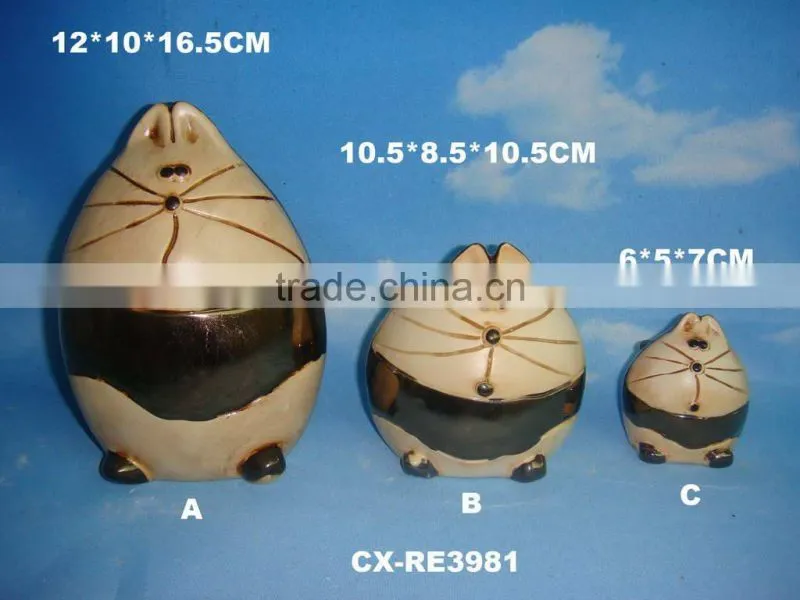 brown reactive glazed ceramic bird deco-color glazed porcelain bird-pottery bird