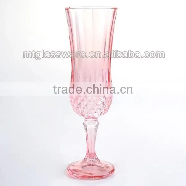 hotsale colorful crystal champagne flute glass candle holder