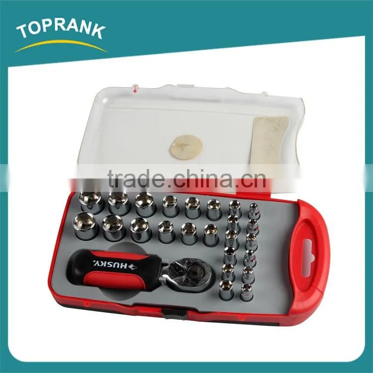 31pcs Stubby ratchet socket set, socket tool set, socket wrench set