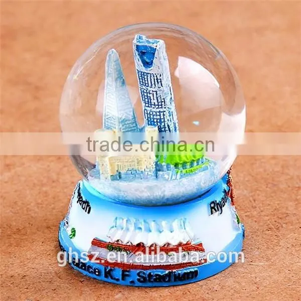 Custom Halloween theme antique building bat snow globe