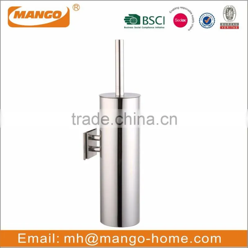 Wall Mounted Round Stainless Steel Toilet Brush