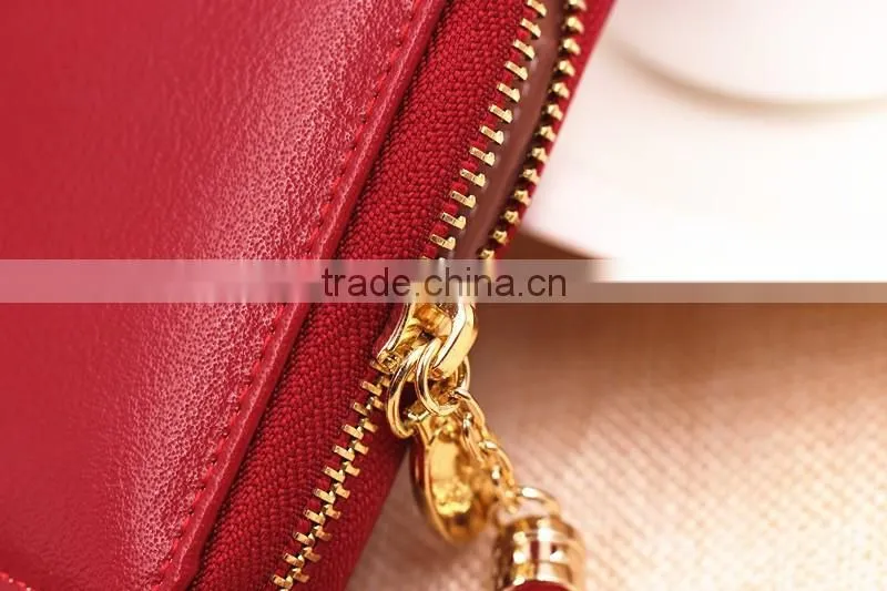 Custom High-Quality Multi-color Leather Woman Zip Wallet