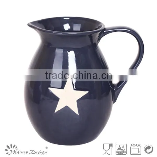 Hot selling Delicate Star Stoneware Houseware Ceramic Pitcher