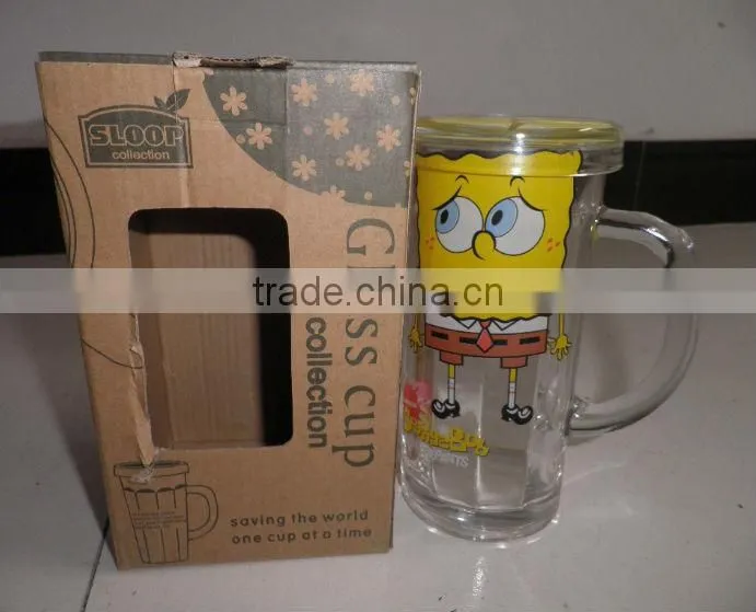 2014 hot sell insulated glass coffee cup without handle