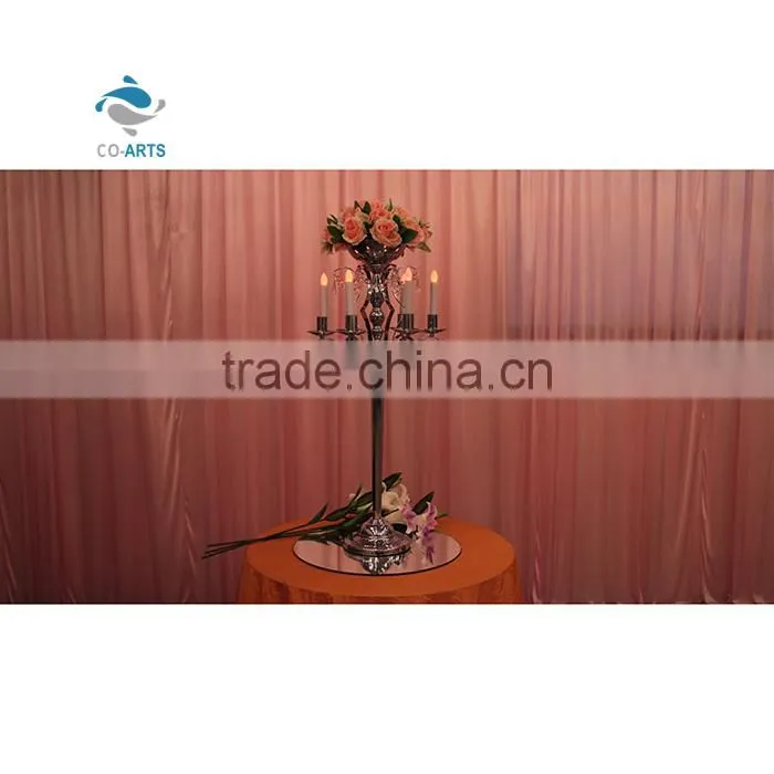 Charming design flowers floor crystal candle holders wedding table decorations