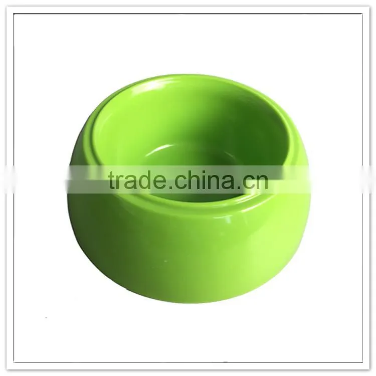 Eco-Friendly Anti Skid rubber bottom melamine solid color plastic pet bowl
