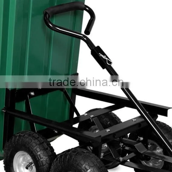 LARGE HEAVY DUTY GARDEN HOUSEHOLD 4 WHEEL UTILITY DUMP TRUCK WHEELBARROW TIPPER TC4253