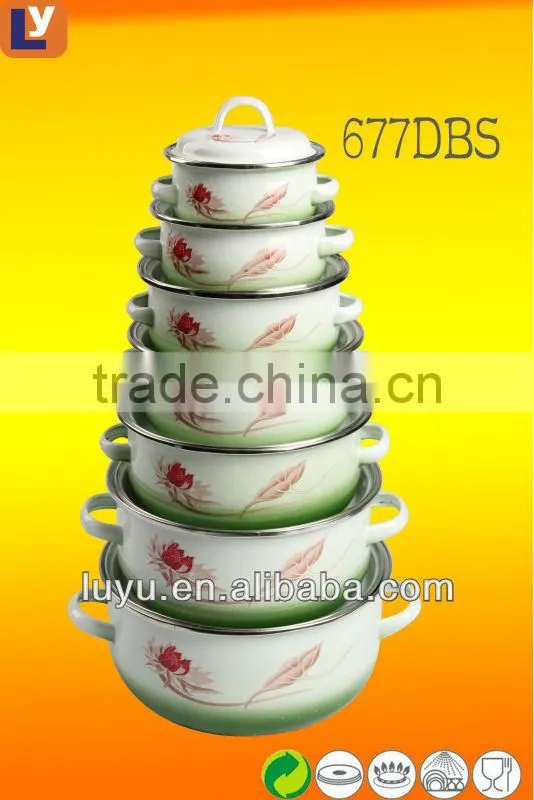 7pcs DBS with shadow enamel casserole