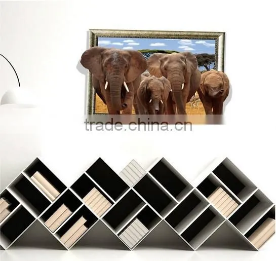 Interesting 3D Elephant Wall Sticker for kids , Removable Real Elephant Wall Sticker