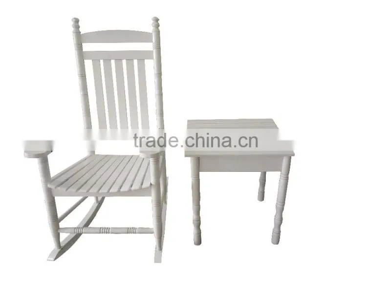 Manufacturer directly supply the set of wooden rocking chair and table for hot sale