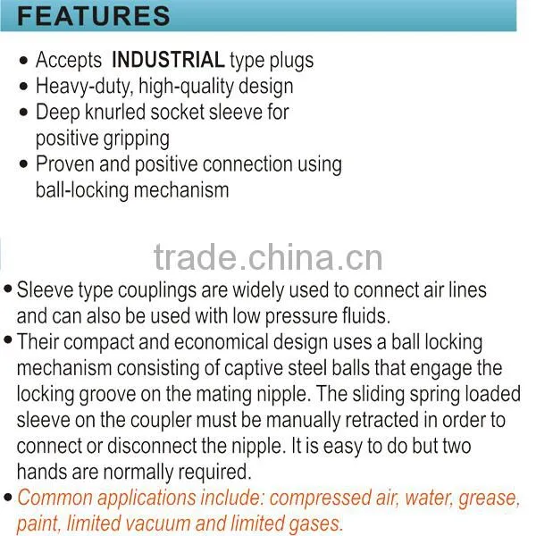 High Quality Air Quick Coupler SUD10-2PF Air Tool