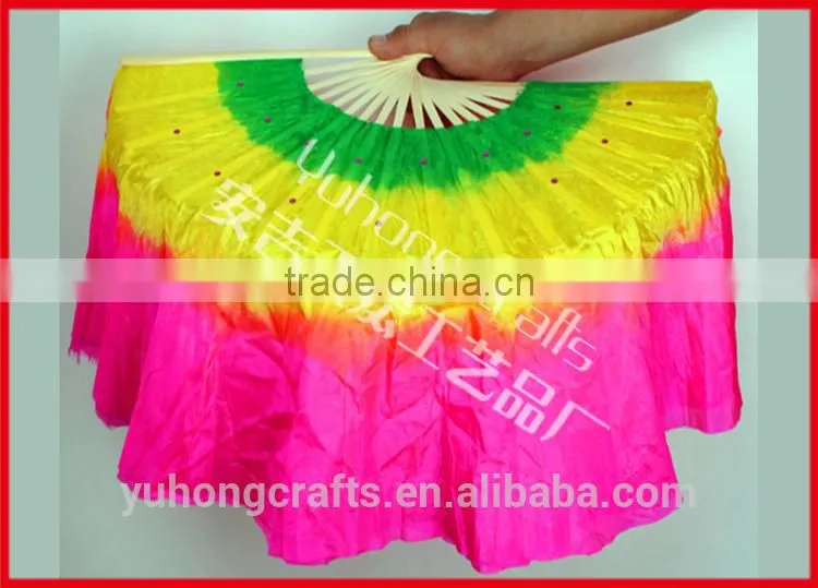 Beautiful Chinese silk belly fan with 3 colors