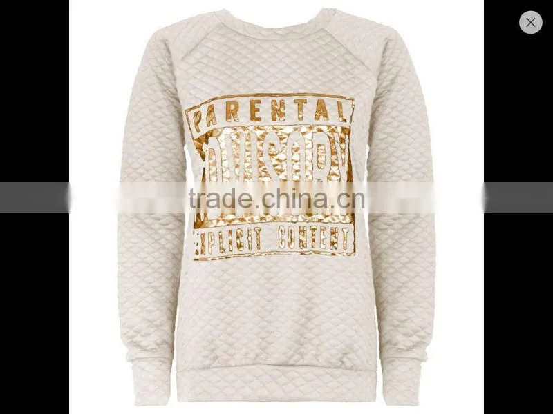 LADIES QUILTED PARENTAL WOMENS SWEATSHIRT TRACKSUIT