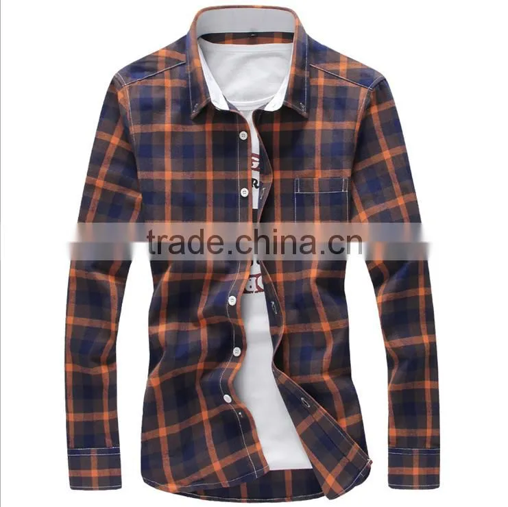 Alibaba cotton microfiber casual check Korean men style shirt