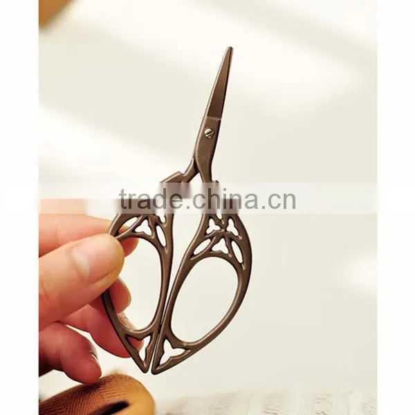 Vintage Bronze Scissor Hollow Scissors Handmade Art Sewing Scissor