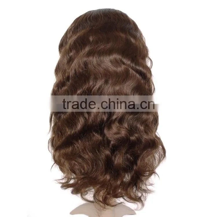 10 -24 inch 4# Body Wave Virgin Brazilian Hair Half Lace Front Wig
