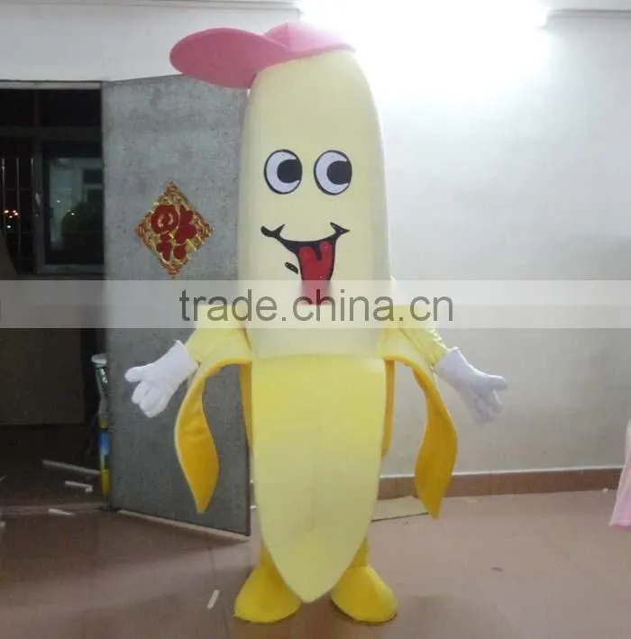 OEM/plush material/head with cooling fan banana mascot costume