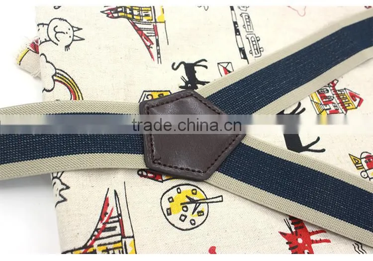 Mens Womens Elastic Leather Button Suspenders Adjustable 6 Holes Braces
