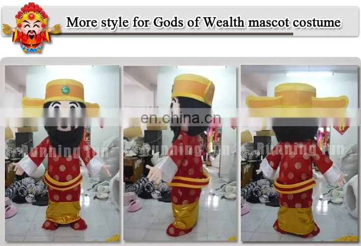 Hot sale Gods of Wealth mascot costume, used mascot costumes
