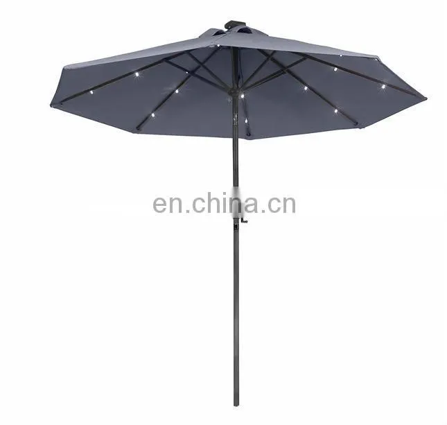 Patio Tilt umbrella solar powered LED,solar panel umbrella