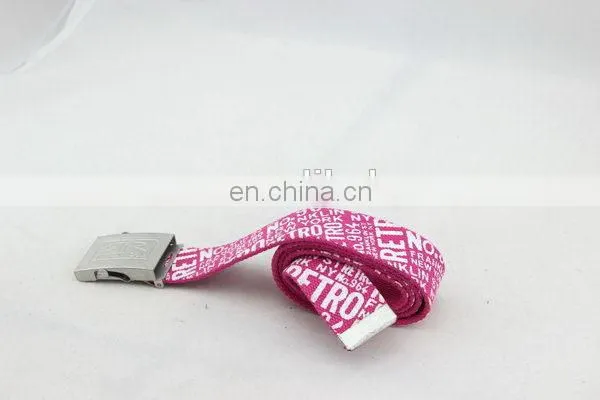 Canvas Belt With Silk Printing Fabric Belt Buckle
