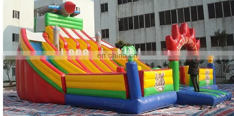 Commerical giant rocket inflatable bouncer with slide
