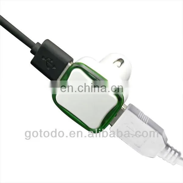 Hot mini custom usb LED car charger for Apple mobile phone