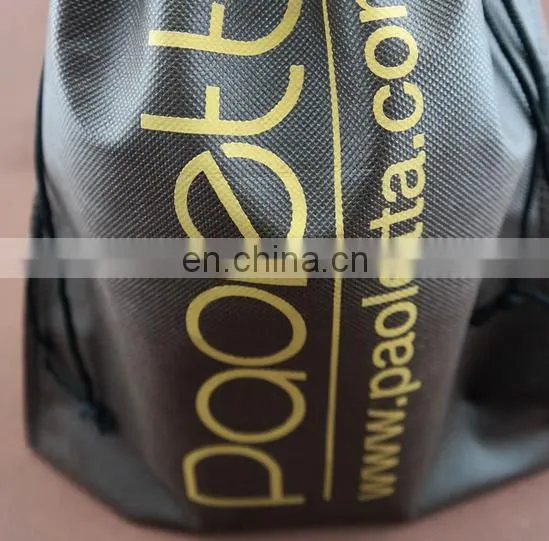 2015 striped drawstring 110gsm non woven storage bag shoes bag