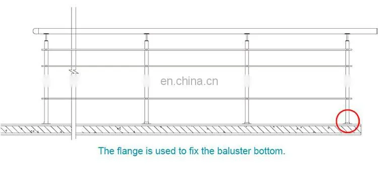 Stocked Stainless Steel 304 pipe and flanges for Balustrade Stair Railing Fittings match with alloy tubes