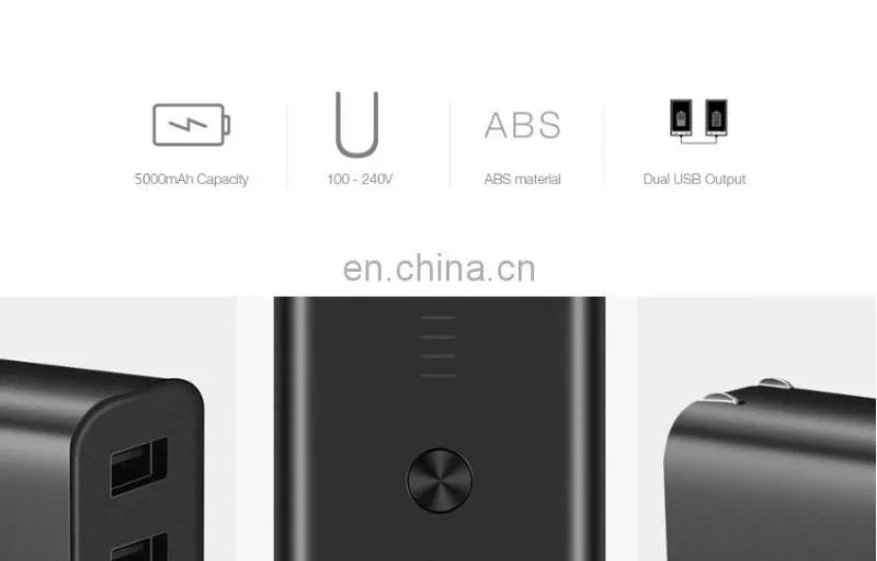 Xiaomi ZMI 2-in-1 5200mAh Wall Charger Plug Dual USB Two-Way Fast Charging Portable Power bank