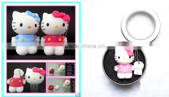 Promotional gift hello kitty shape usb flash drive,cartoon usb stick