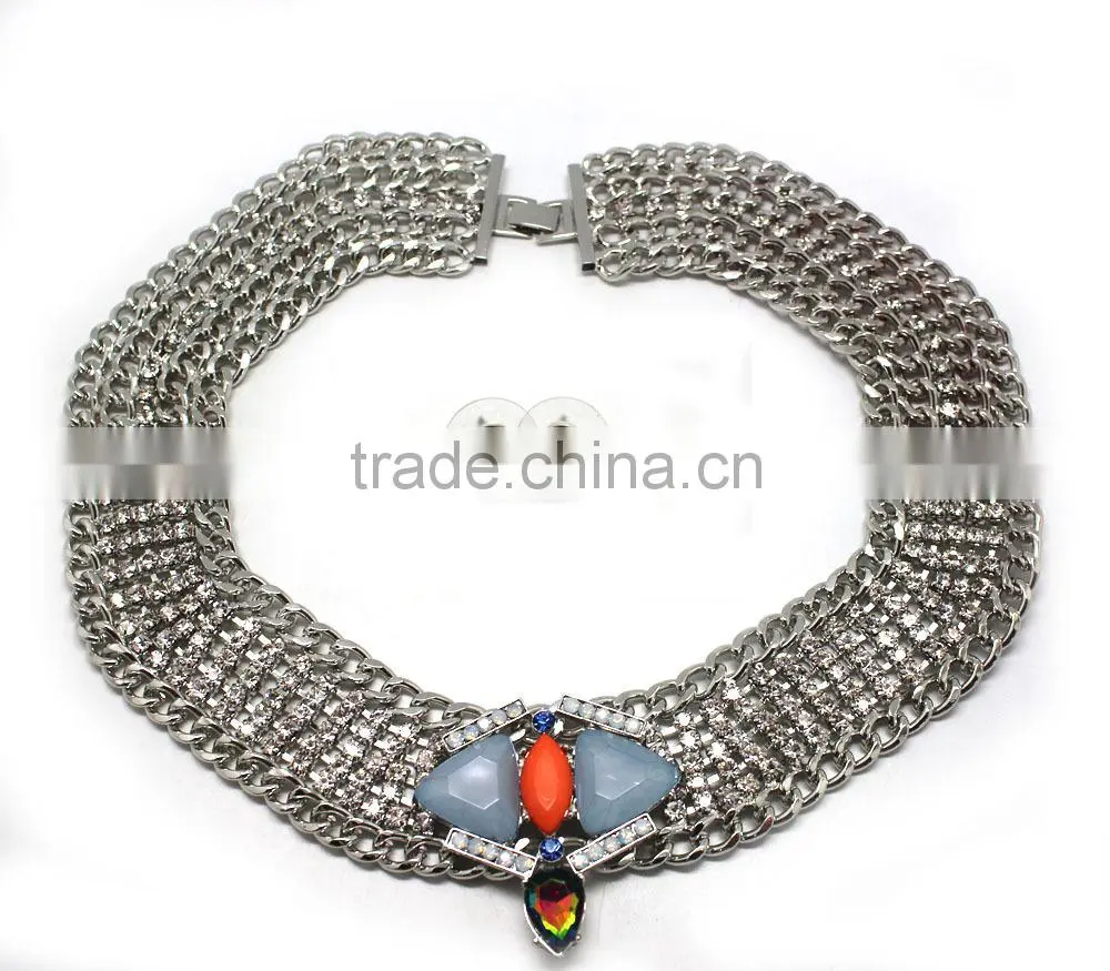 Newest fashion 2015 high quality set jewelry wholesale dubai gold jewelry set imitation diamond jewelry set