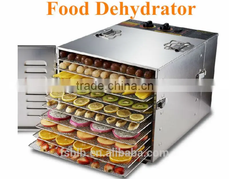 Stainless steel professional food dehydrator/fruit dehydrator with 10 trays