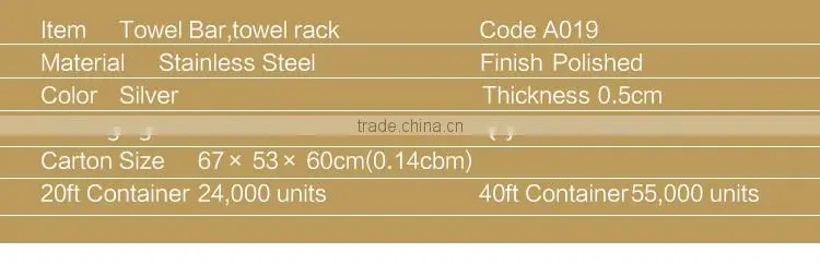 WESDA stainless steel bathroom hang towel rack hanging shower rack