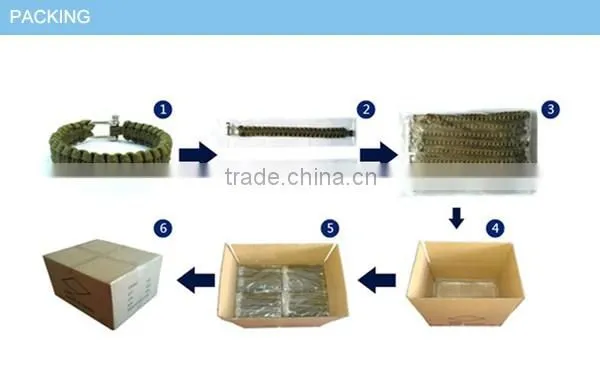 Customer logo printed paracord survival bracelet with whistle wholesale