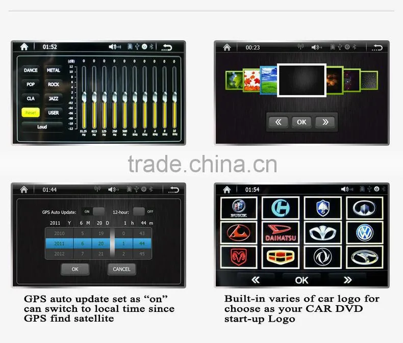 Double Din for TOYOTA HIGHLANDER Touch Screen Car DVD Car Stereo GPS 3G WIFI Bluetooth SWC RDS Phonebook AUX 1080P USB/SD